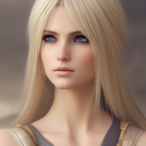 Beautiful Blonde Teenage Girl: 8K 3D Render