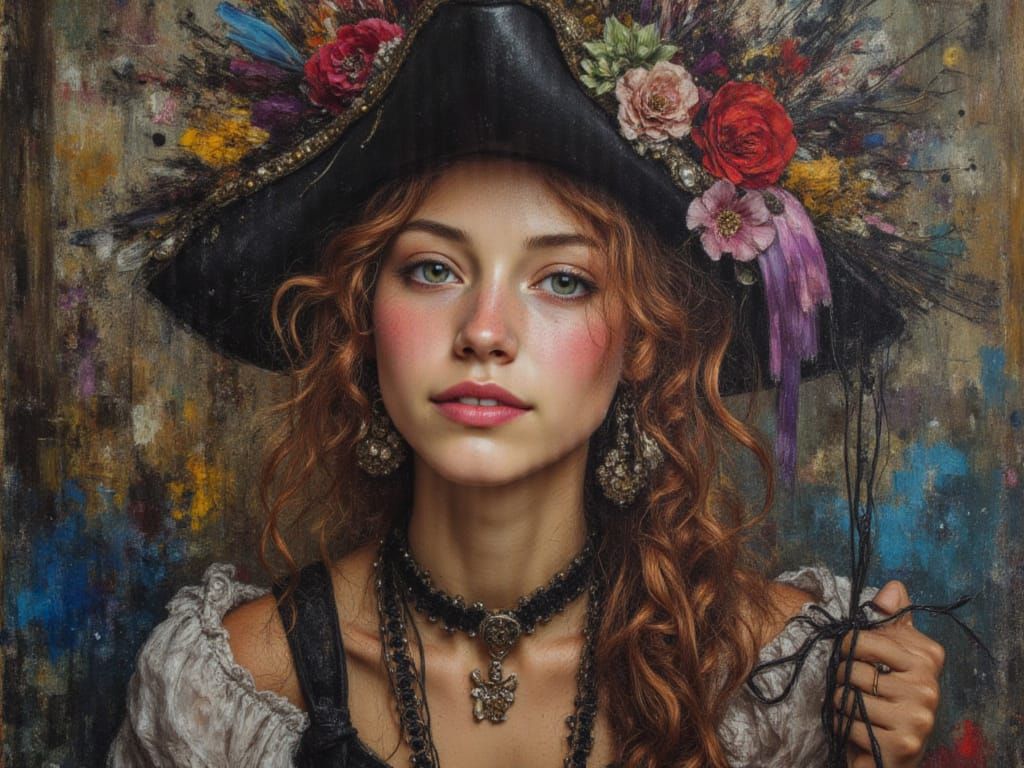 Lady Pirate Sketch in Chiaroscuro Style