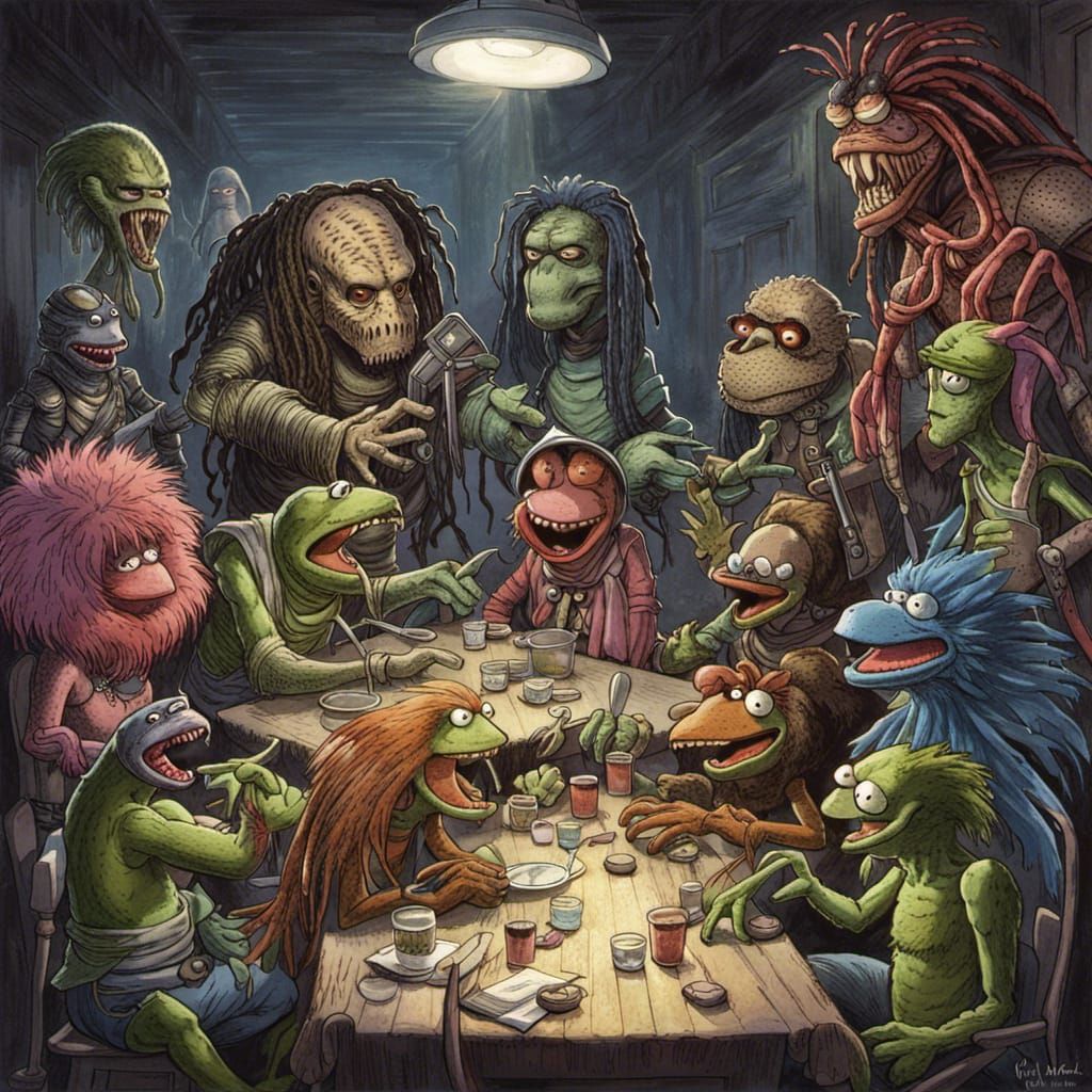 Alien, Predator, and Muppets Horror Battle