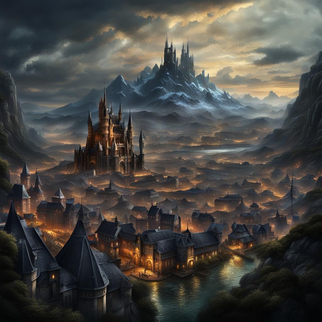 Dark Fantasy Mining City in Medieval France