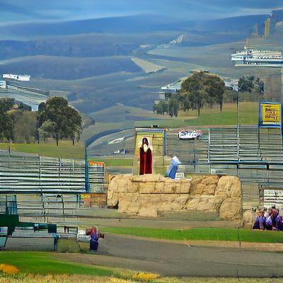 Jesus Delivers Sermon on the Mount Panorama