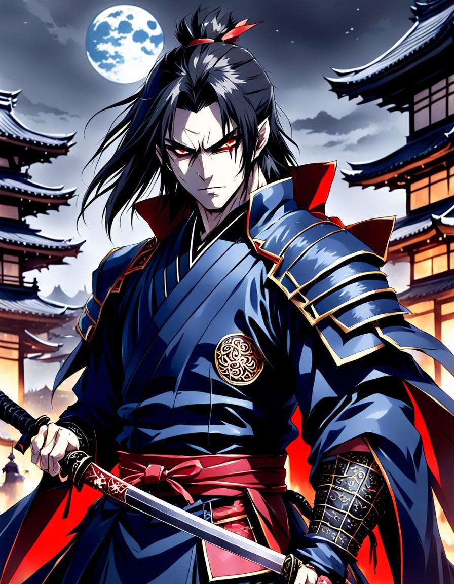 Vampire Samurai in Anime Key Visual Style