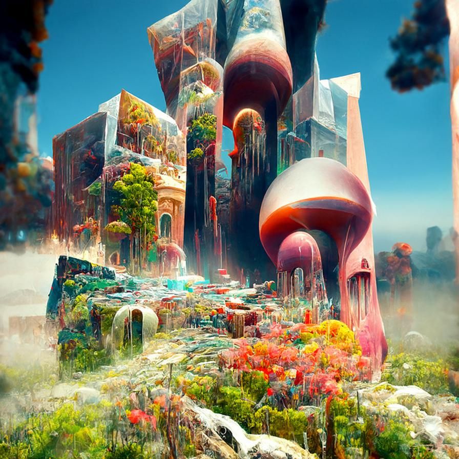 Hyperrealistic Labyrinth Cityscape Concept Art in 8k