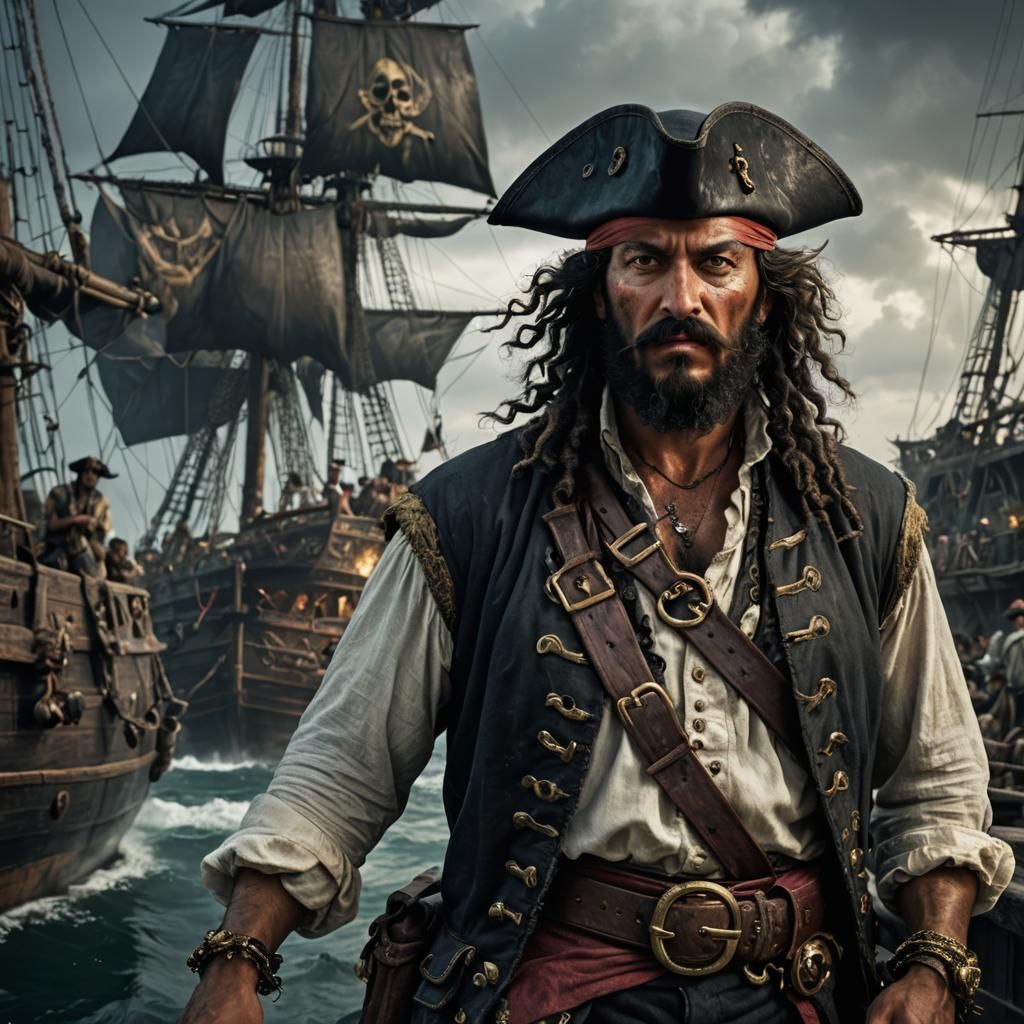 Blackbeard the Pirate in Digital Matte Painting
