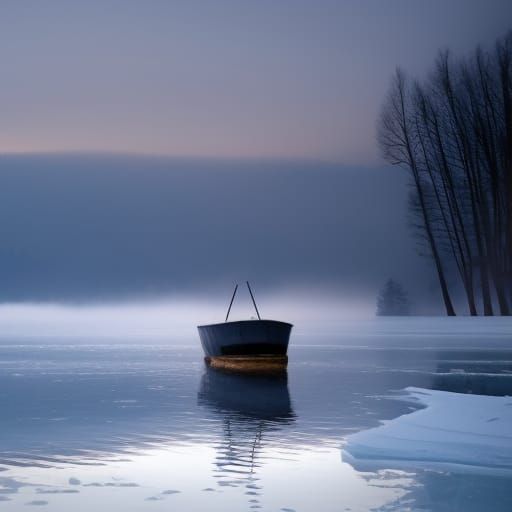 Flickering Dusk on a Frozen Lake