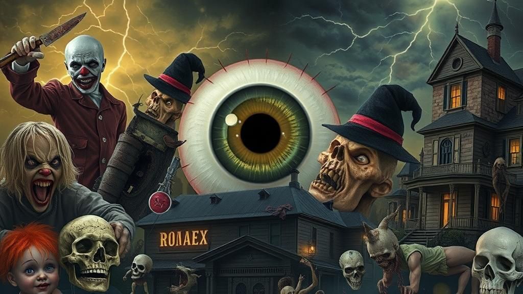 Surreal Horror Scene with Demonic Eyeball