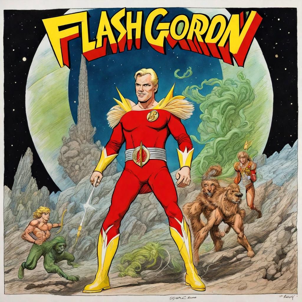 Flash Gordon in Classic Comic Book Style