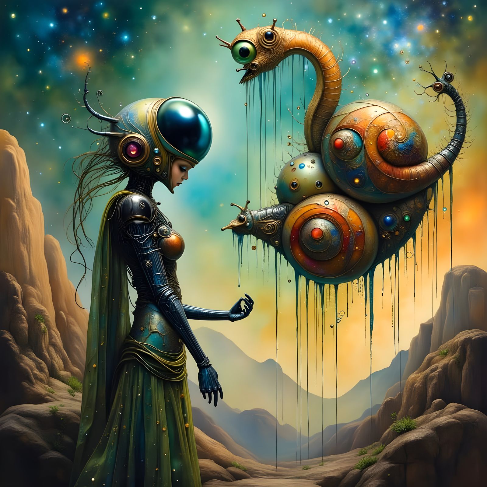 🪐☄️🐌 Curious Snail Transformation on Strange Planet🚀🧬