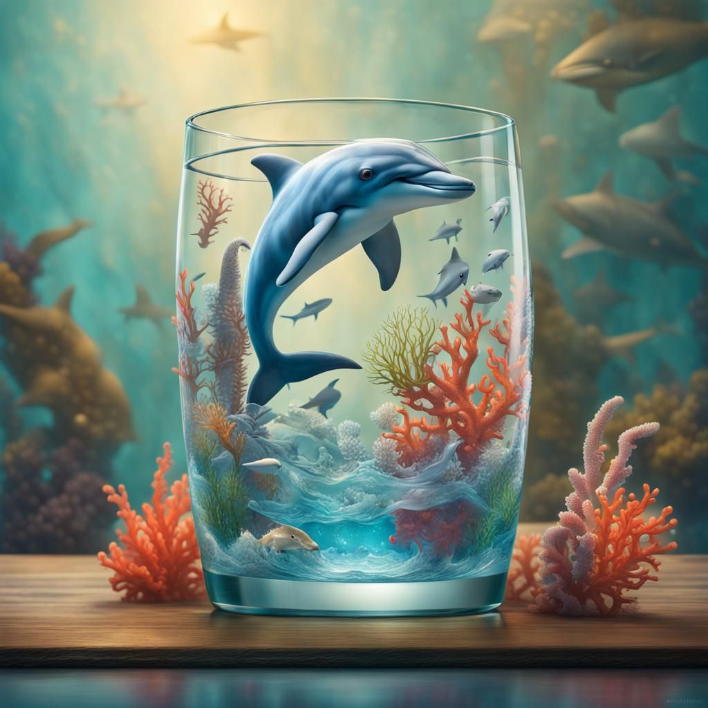 Ocean in a Glass: Hyperrealistic Marine Concept Art