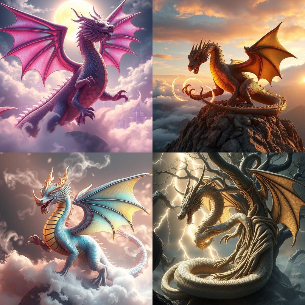 Vibrant Dragon Concept Art in Anime Style