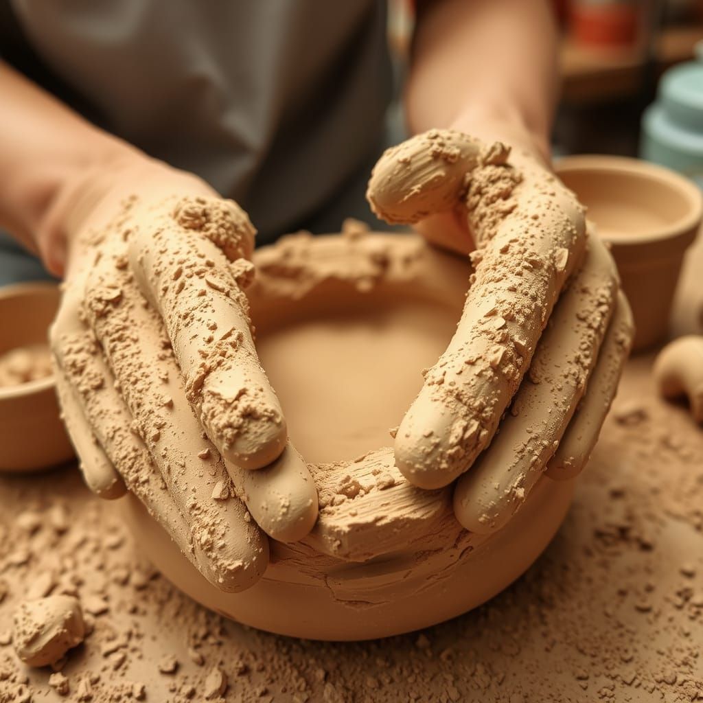 Abstract Clay Day AI Interpretation