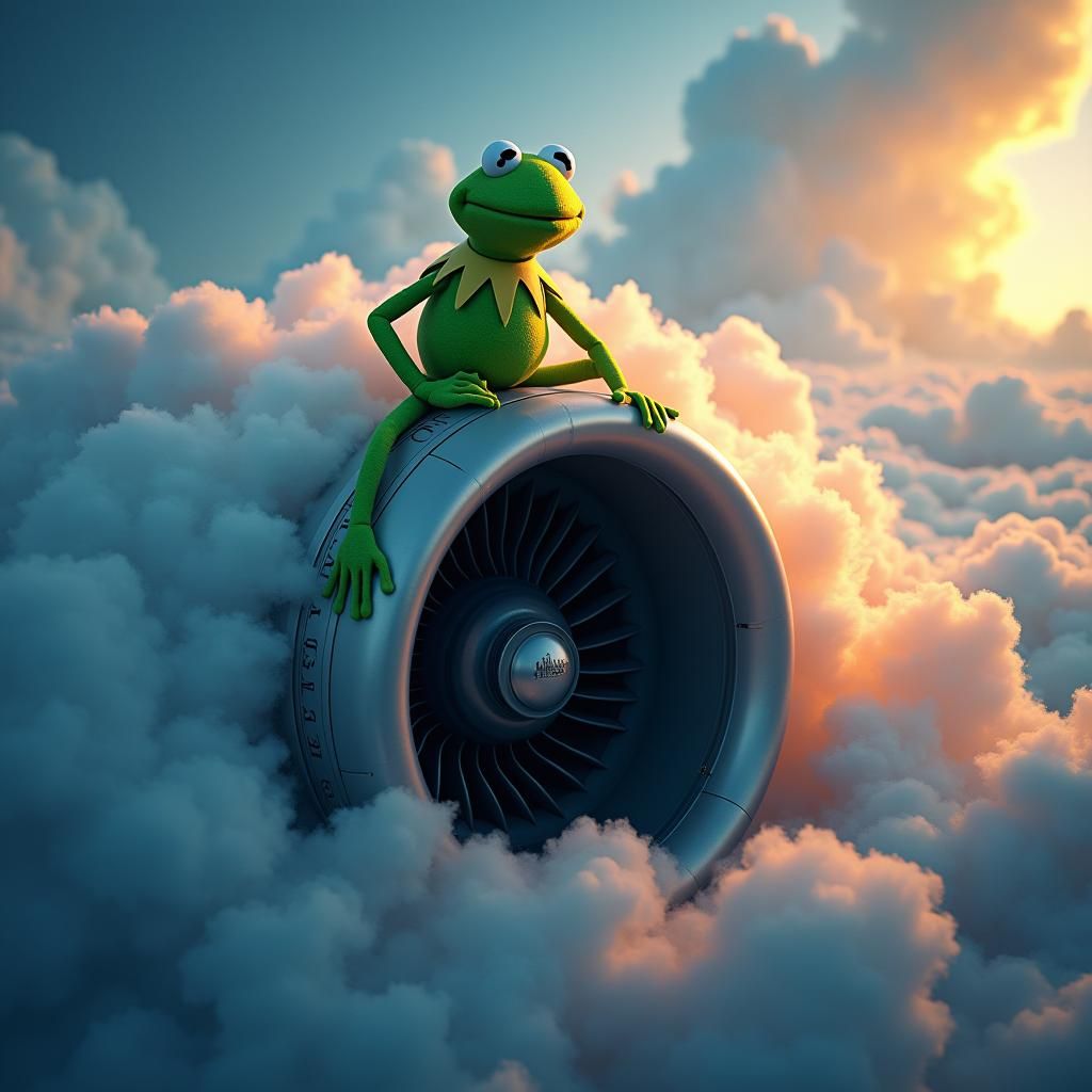 Kermit the Frog in a Mystical Engine Dreamscape