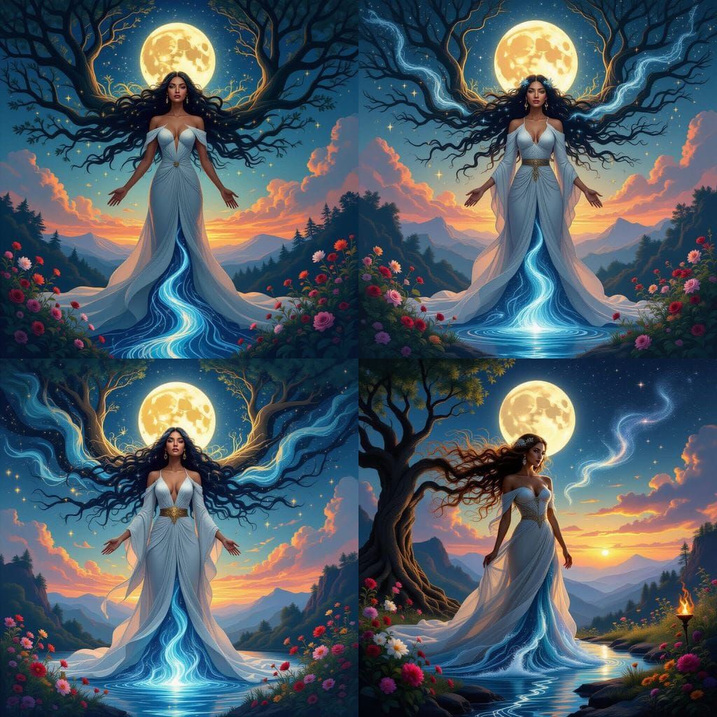 Eternal Womanhood: Strength, Nature, and Cosmic Harmony