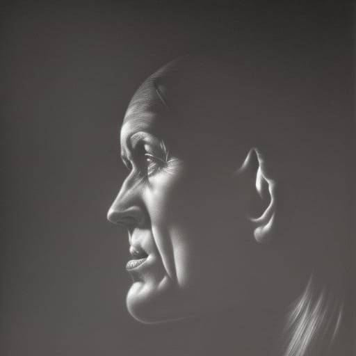 Sinister Gothic Horror Charcoal Drawing in Deep Shadow