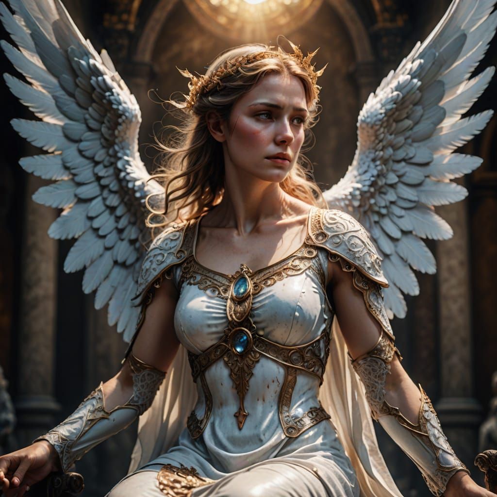 Ethereal Angel of Healing in Hyperrealistic Splendor