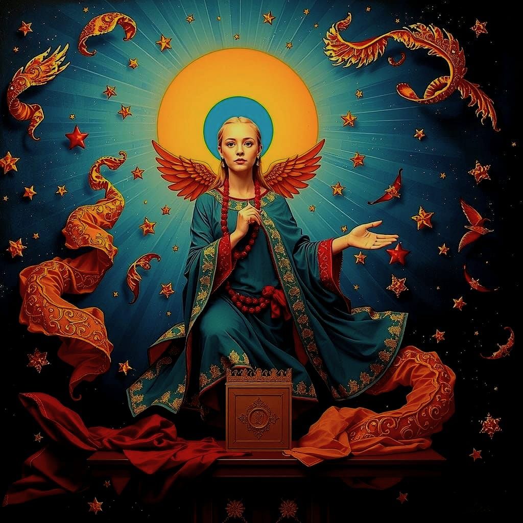 Divine Femininity Celestial Vision with Golden Halo