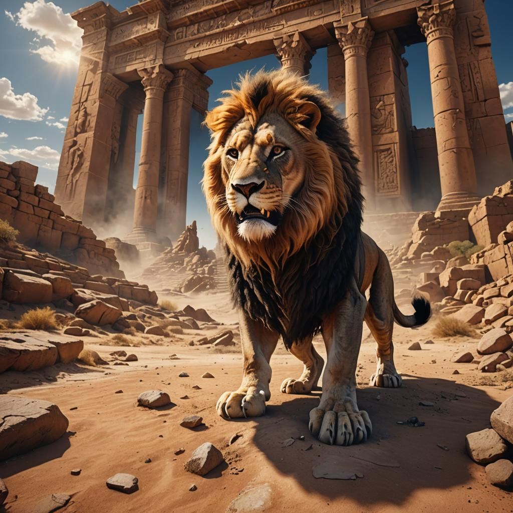 King's Desert Battle: Epic Cinematic Digital Painting