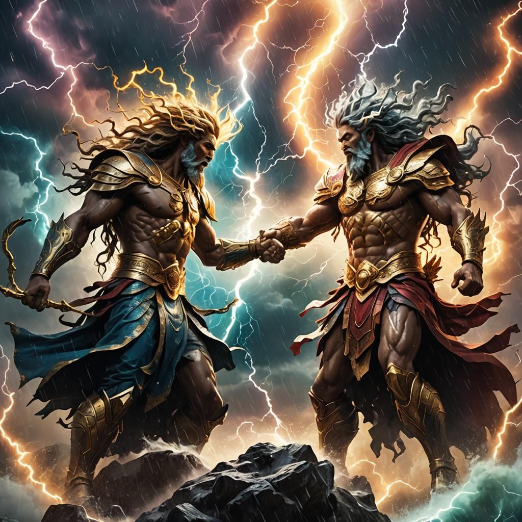 Mystical Gods Clash in Epic Storm