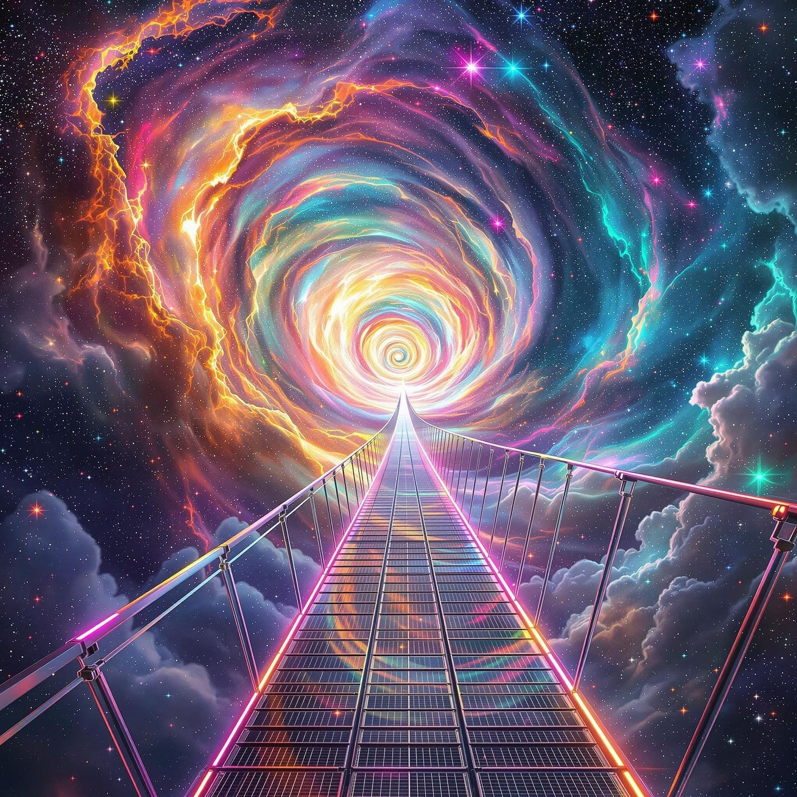 Ethereal Vortex Nebula Radiates Cosmic Beauty in Iridescent...