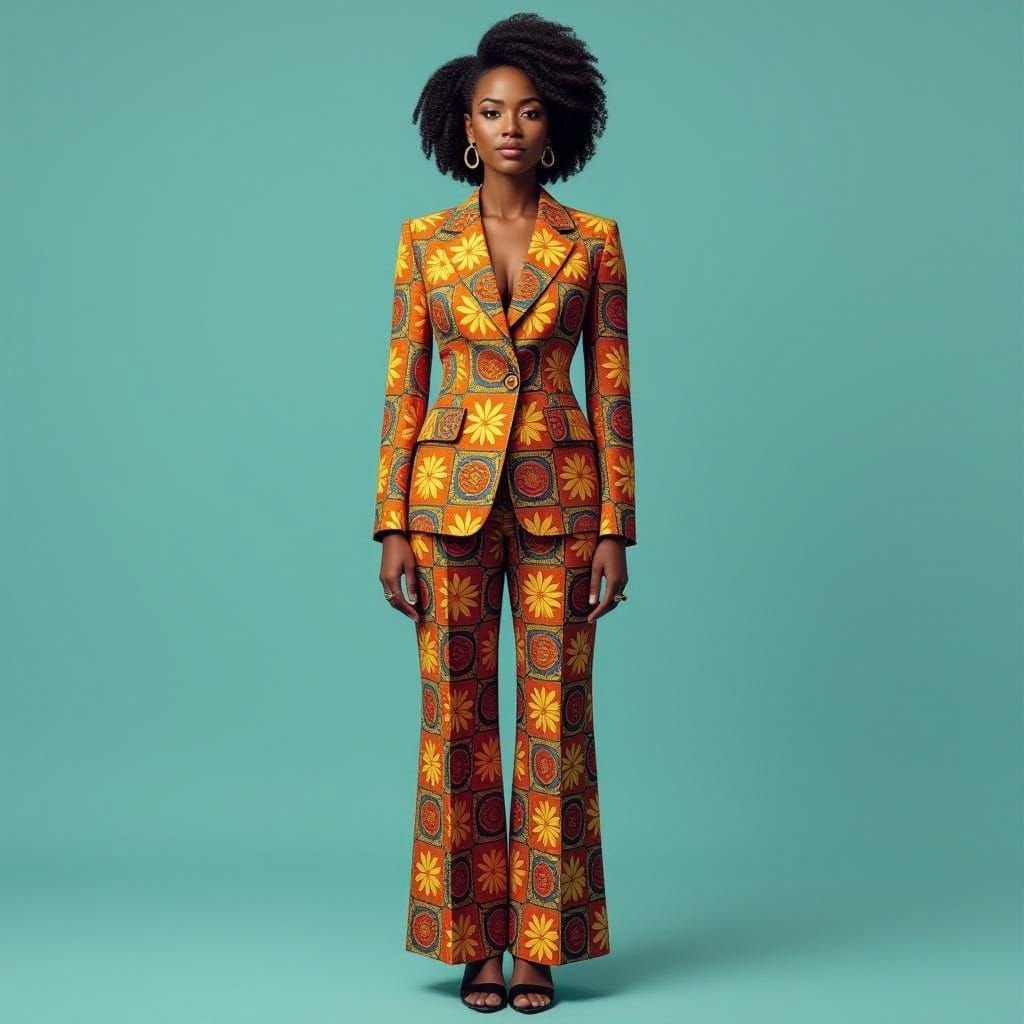 Elegant Black Woman Portrait in Contemporary Style