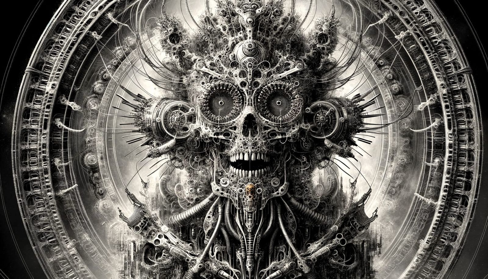 Biomechanical Creature in Gothic Surrealist Style