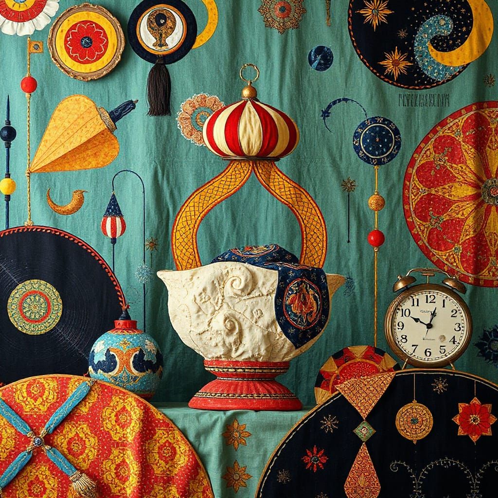 Stunning Fabric Art in Eclectic Composition