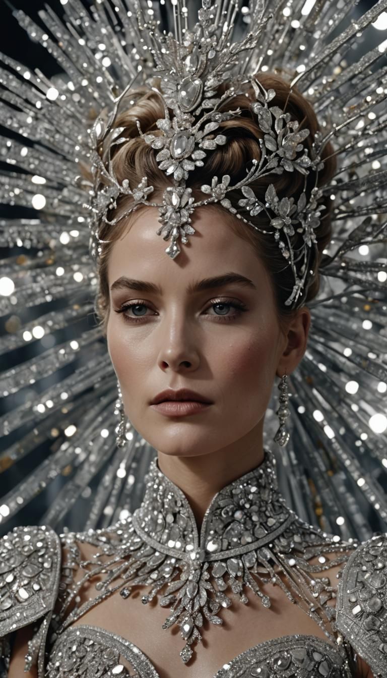 Glamorous Woman in Haute Couture Fashion