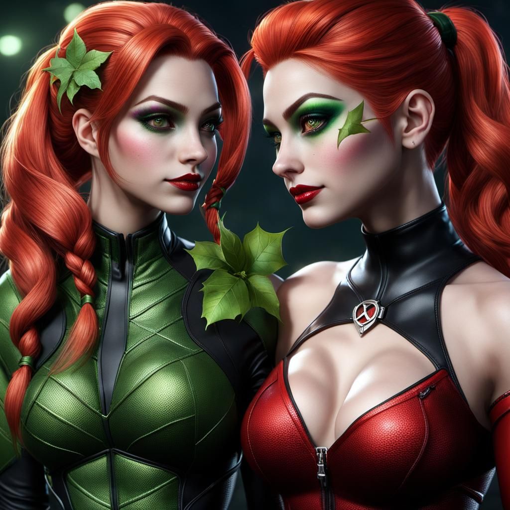 Poison Ivy and Harley Quinn (redhaired)