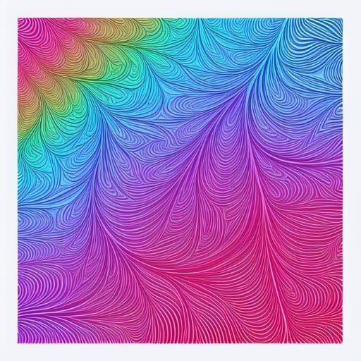 Rainbow Trees in Abstract Fractal Design