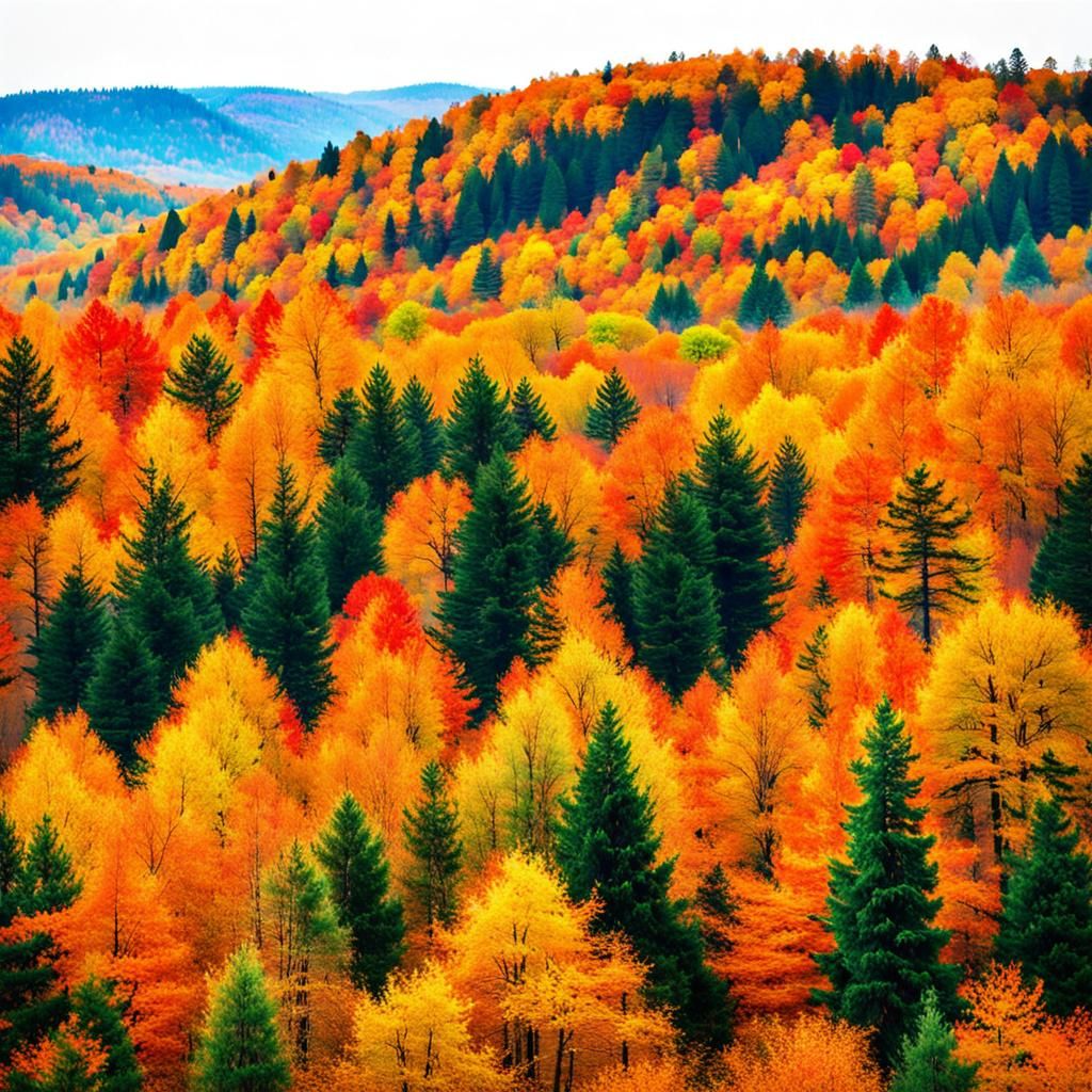 Maximalist Autumn Forest Scene