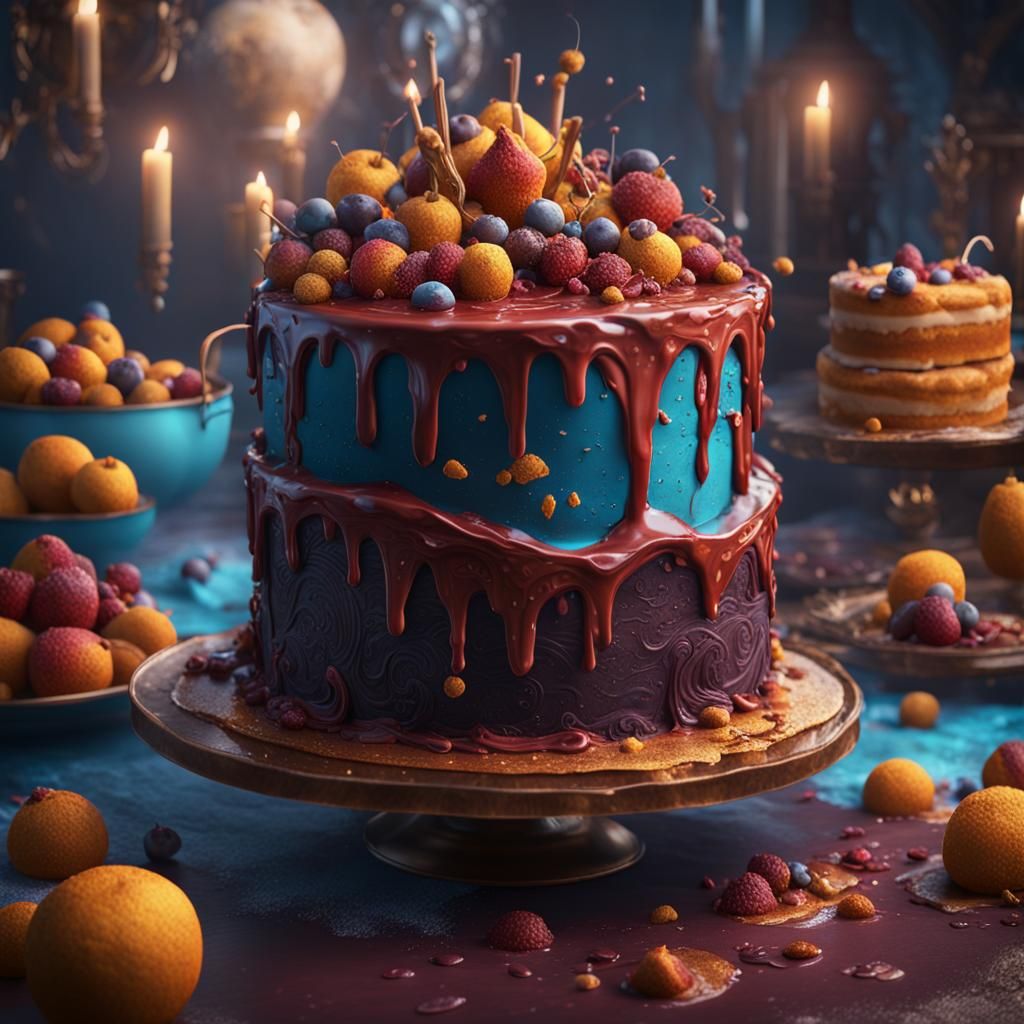 Fantastical Cake in Detailed Matte Painting
