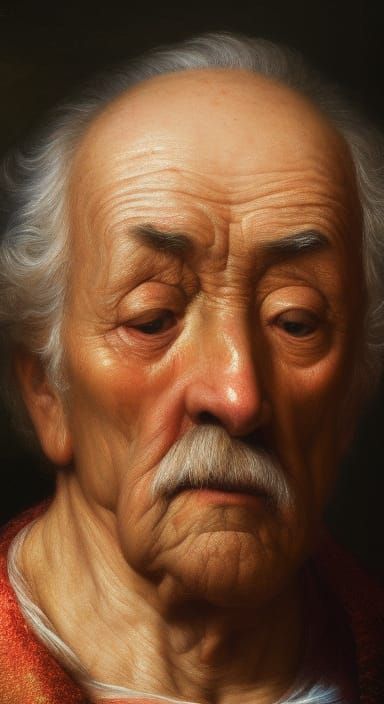 Intricate Portrait of a Thoughtful Old Man