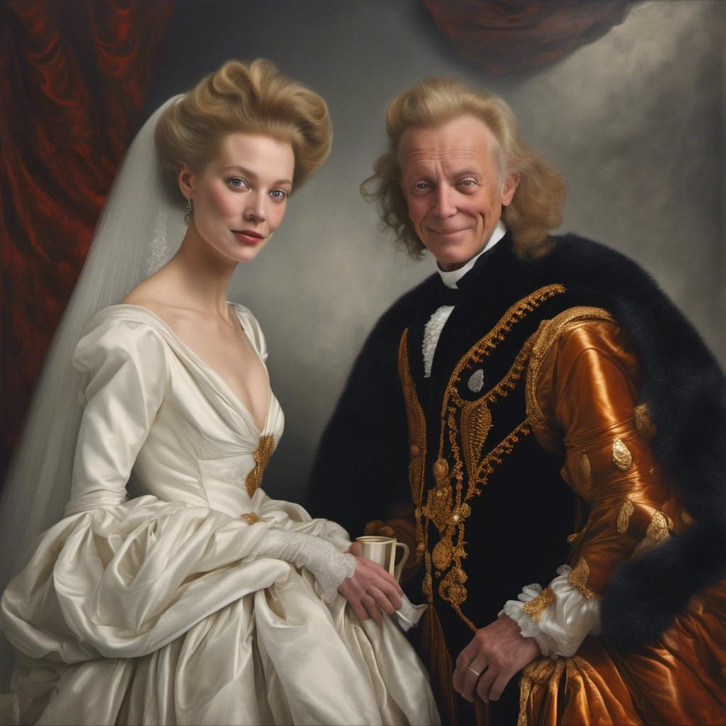 20th Century Painting Characters at Party