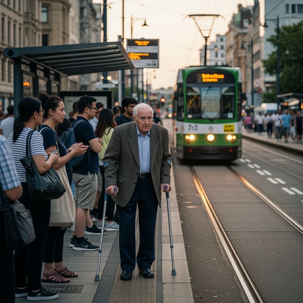 Summer Evening Tram Station Scene