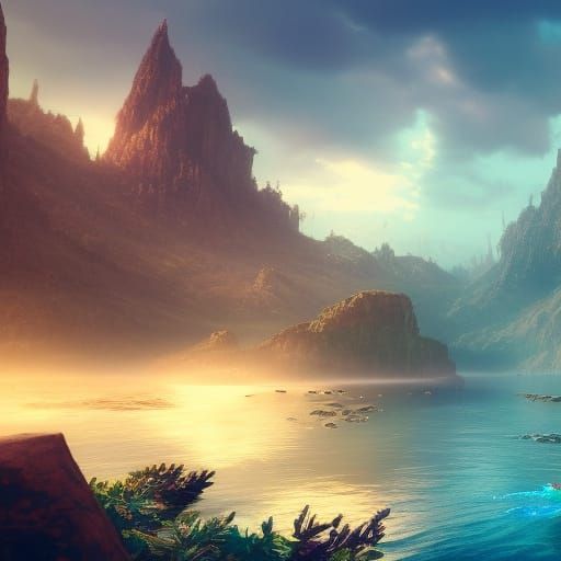 Detailed Swimwear Concept Art in Deep Color