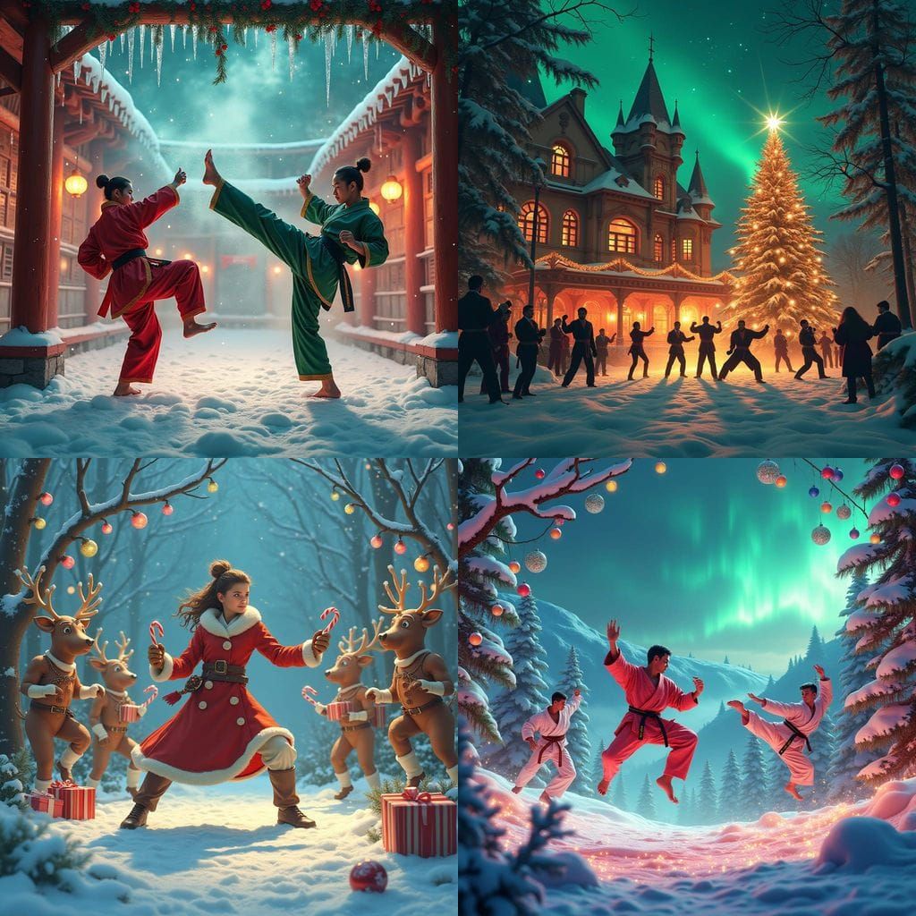 Christmas Karate Fantasy with Intricate Details