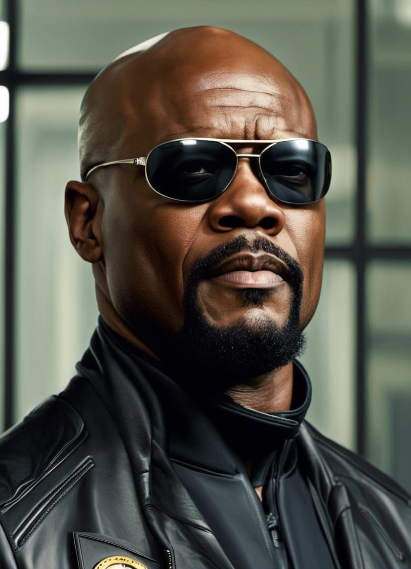 Nick Fury Portrait in Futuristic Office
