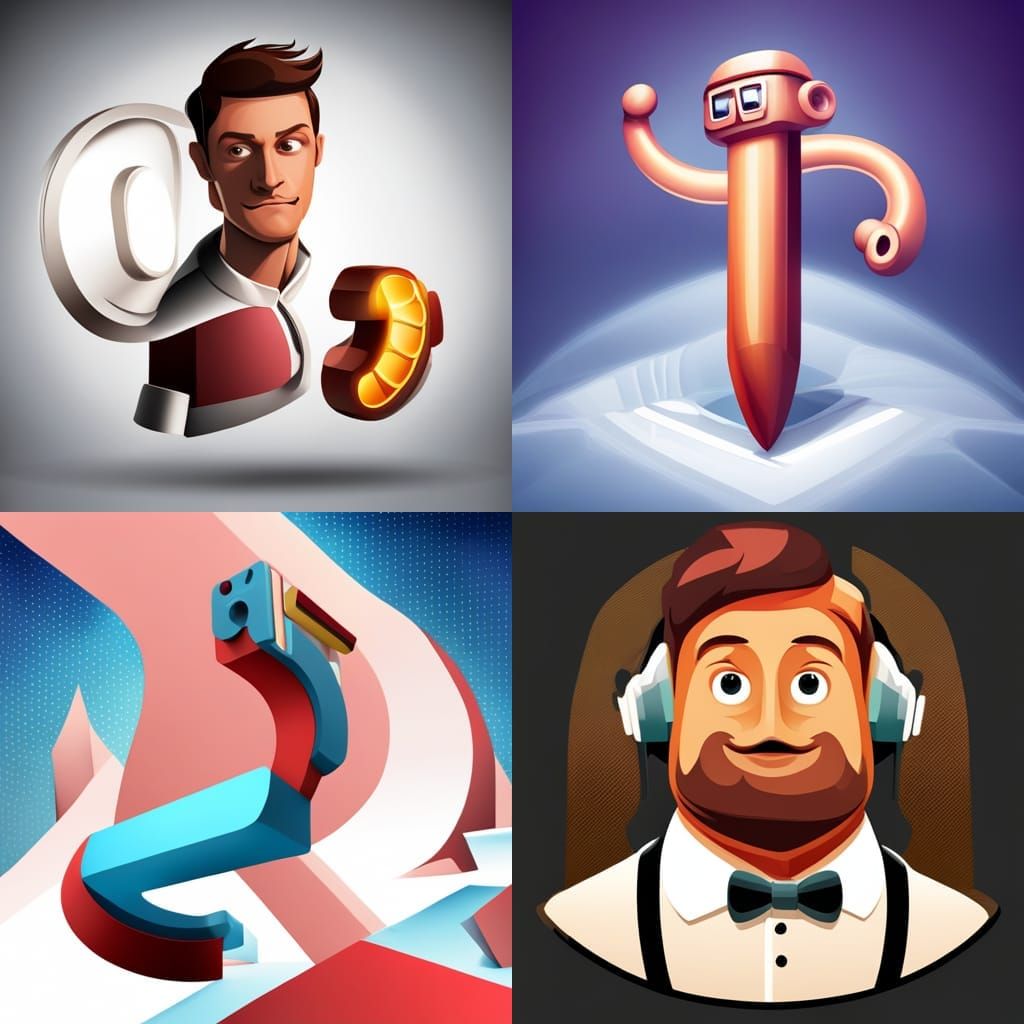 Bold 3D Sausage DJ Music Party Logo