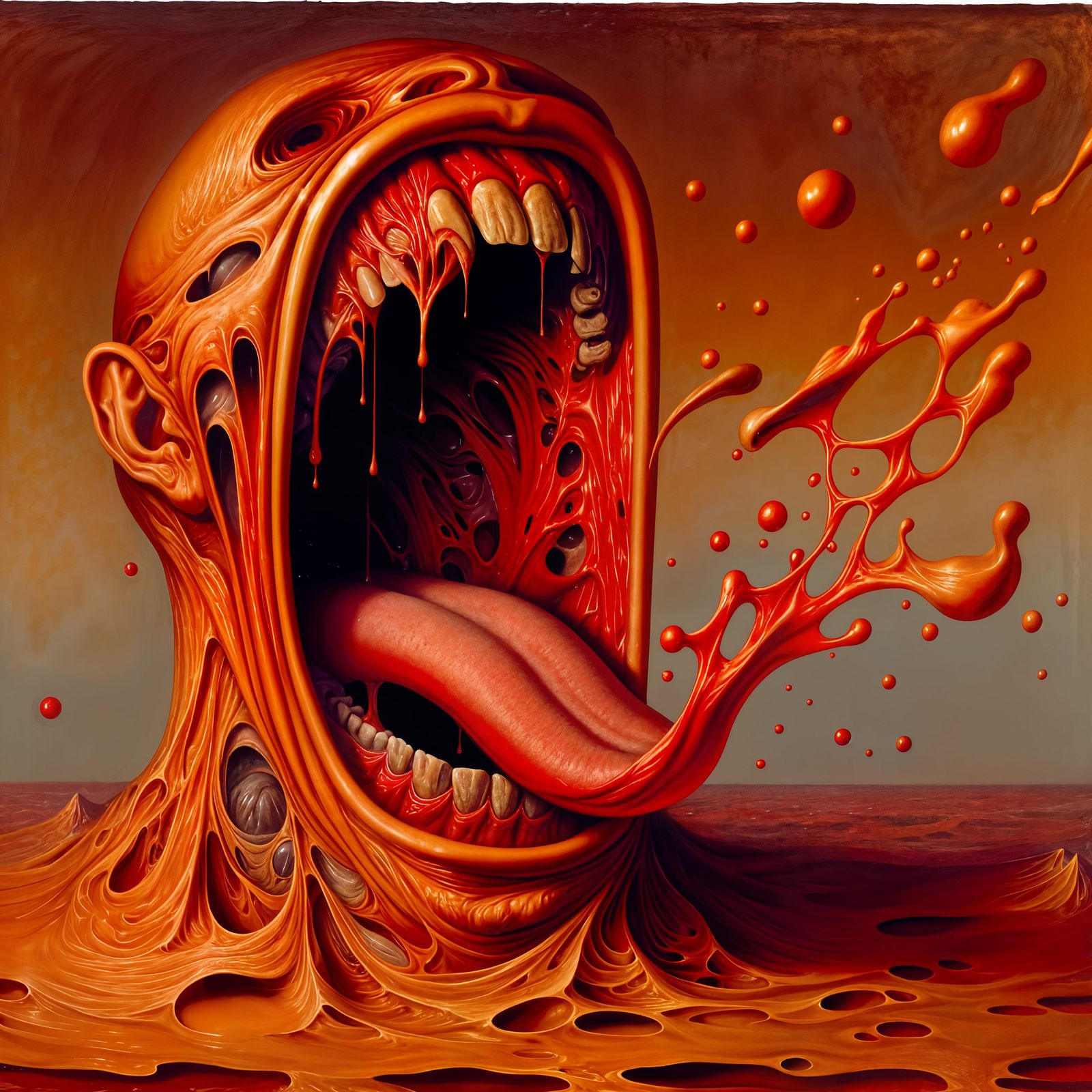 Surreal Demonic Mouth Turns Inside Out