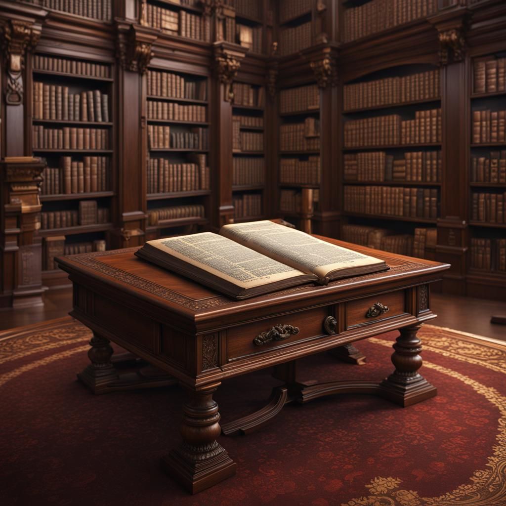 Dictionary Surrounded by Words: Fantasy Concept Art