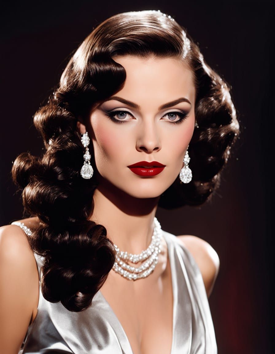 Glamorous Film Actress in Hollywood Style