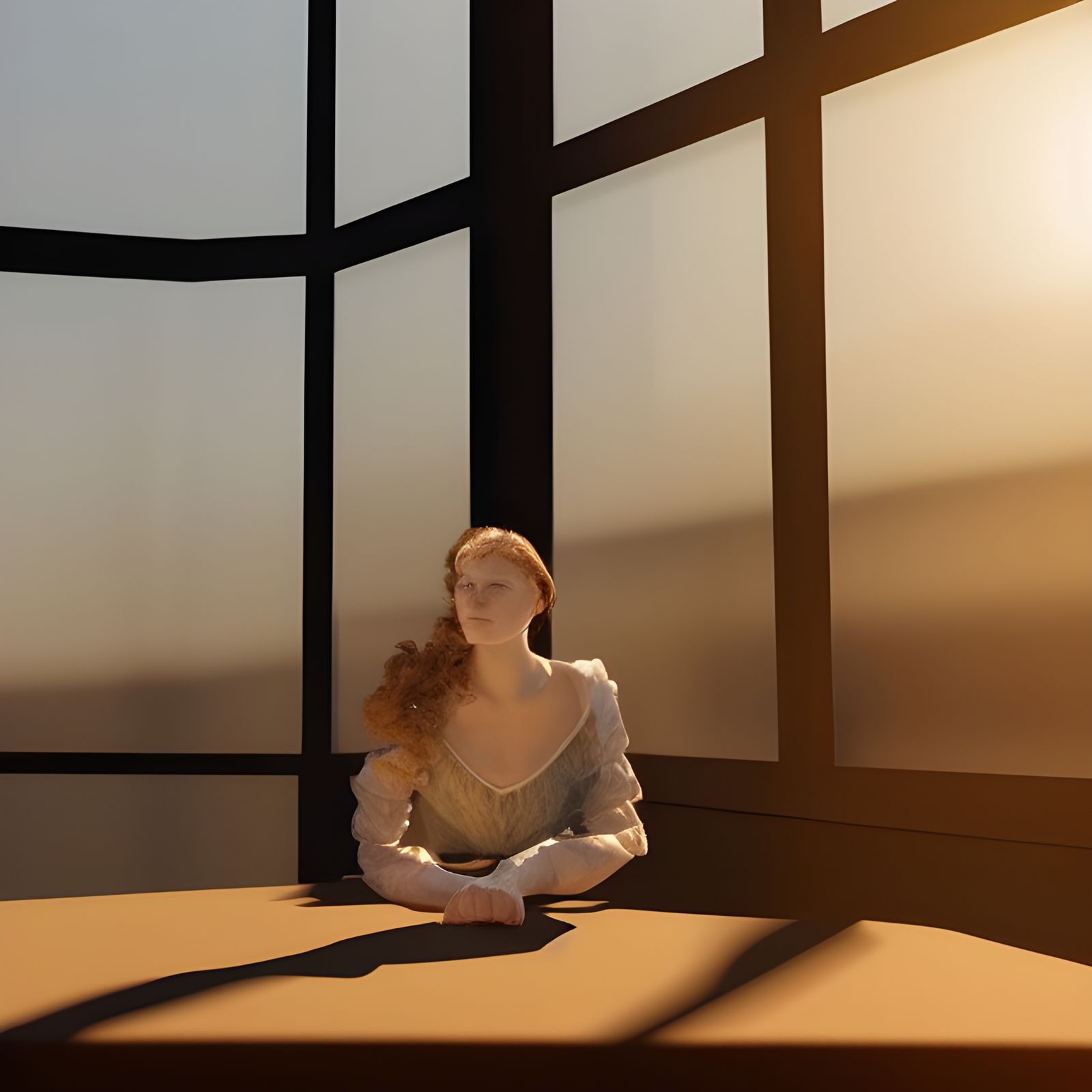 Renaissance Woman Portrait in Romantic Photorealistic Style