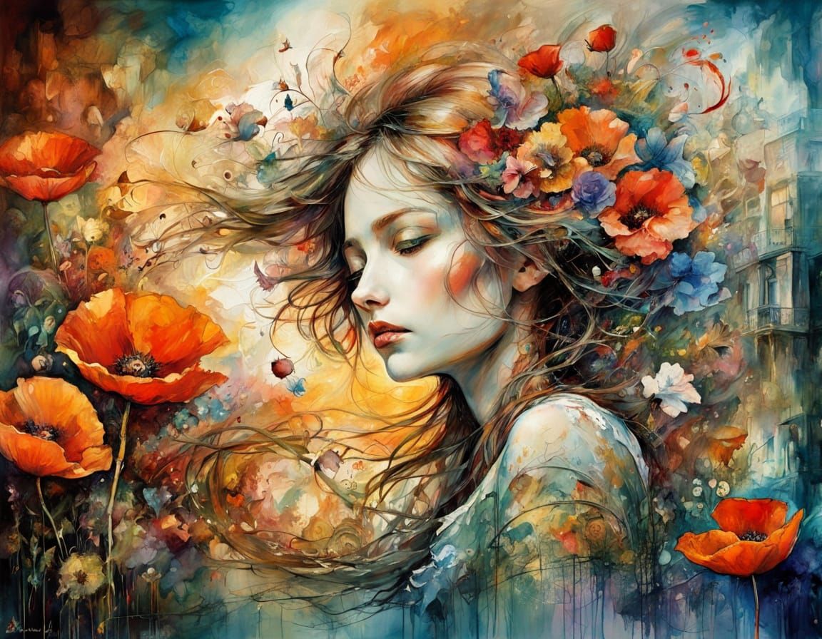 Mediterranean Cafe Scene in Impasto Style