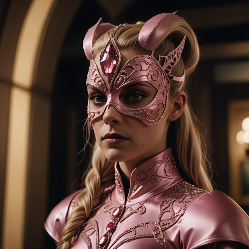 Hyperrealistic Supervillain Psychiatrist in Pink Costume