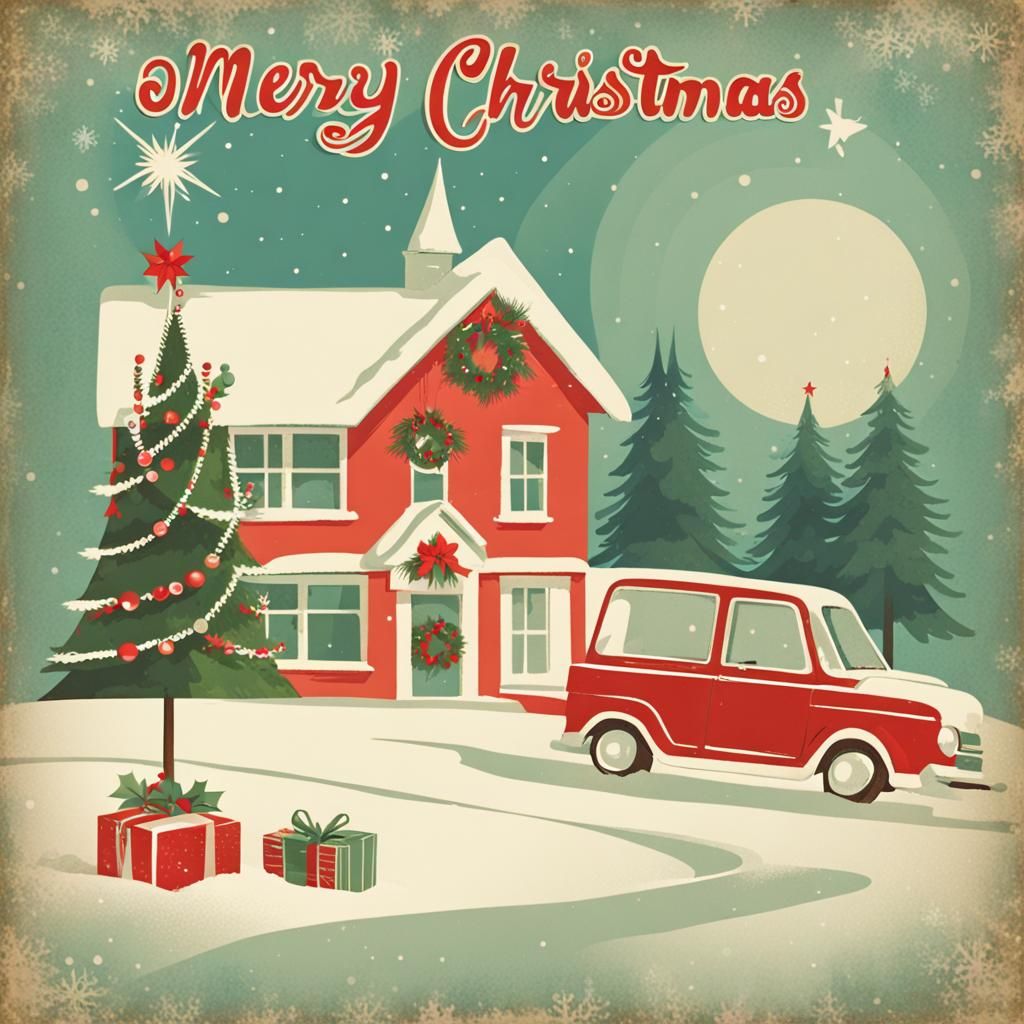 Vintage Style Christmas Card Design