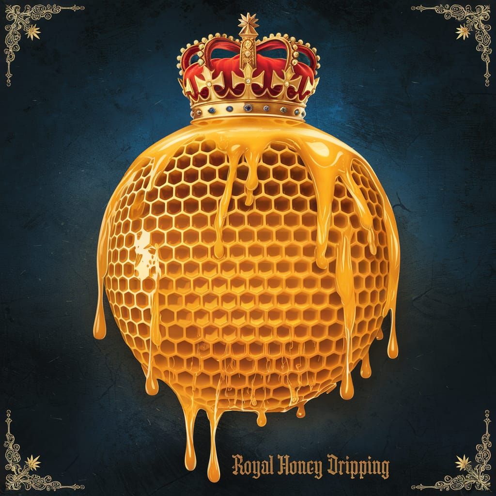 Golden Honeycomb with Royal Crown