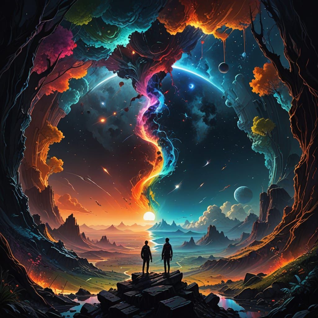 Breathtaking Dual Worlds in Vibrant Hues