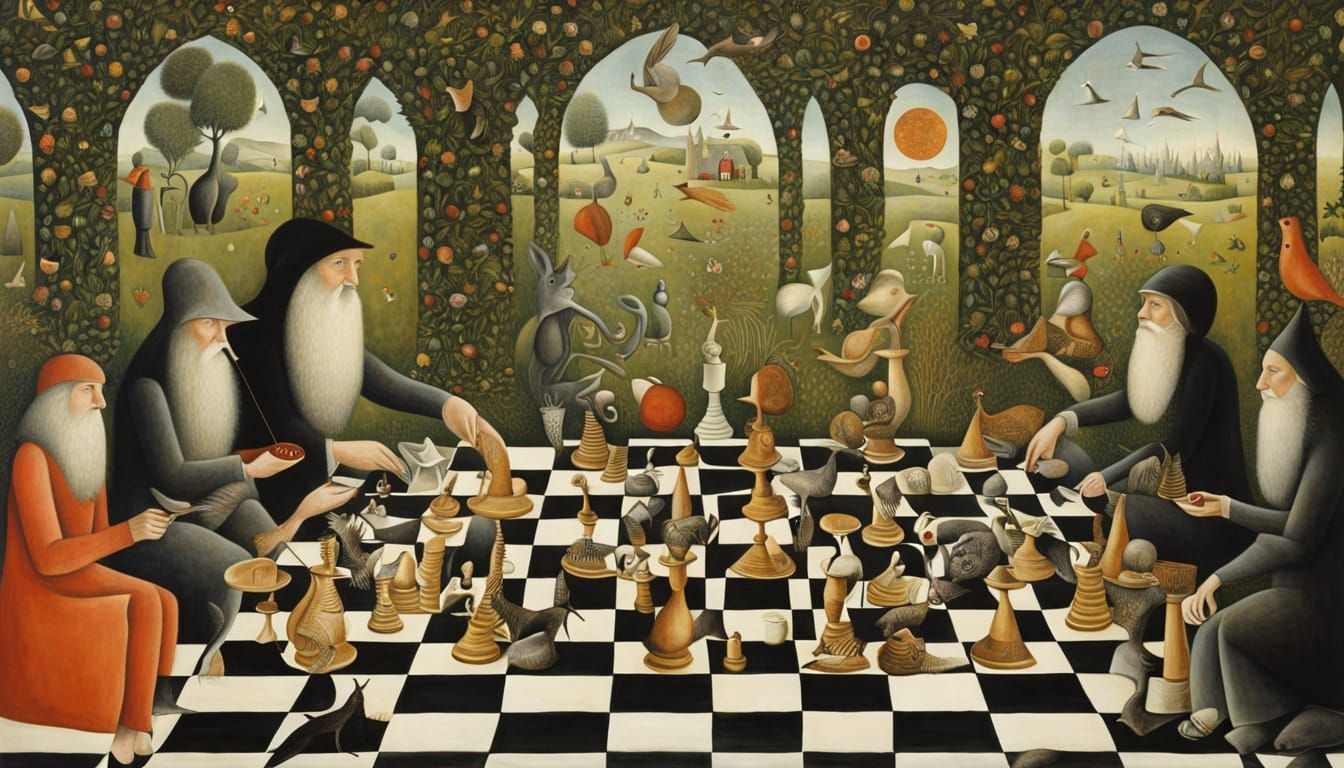 Psychedelic Utopia: Sacred Geometry in Oil Painting Style