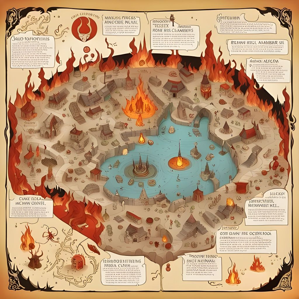 Colorful Map of Hell and its Magical Chambers
