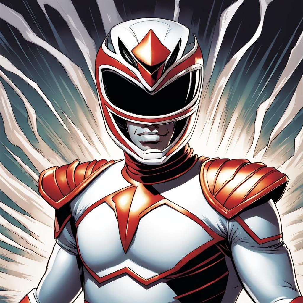 White Dragon Power Ranger Comic Book Art